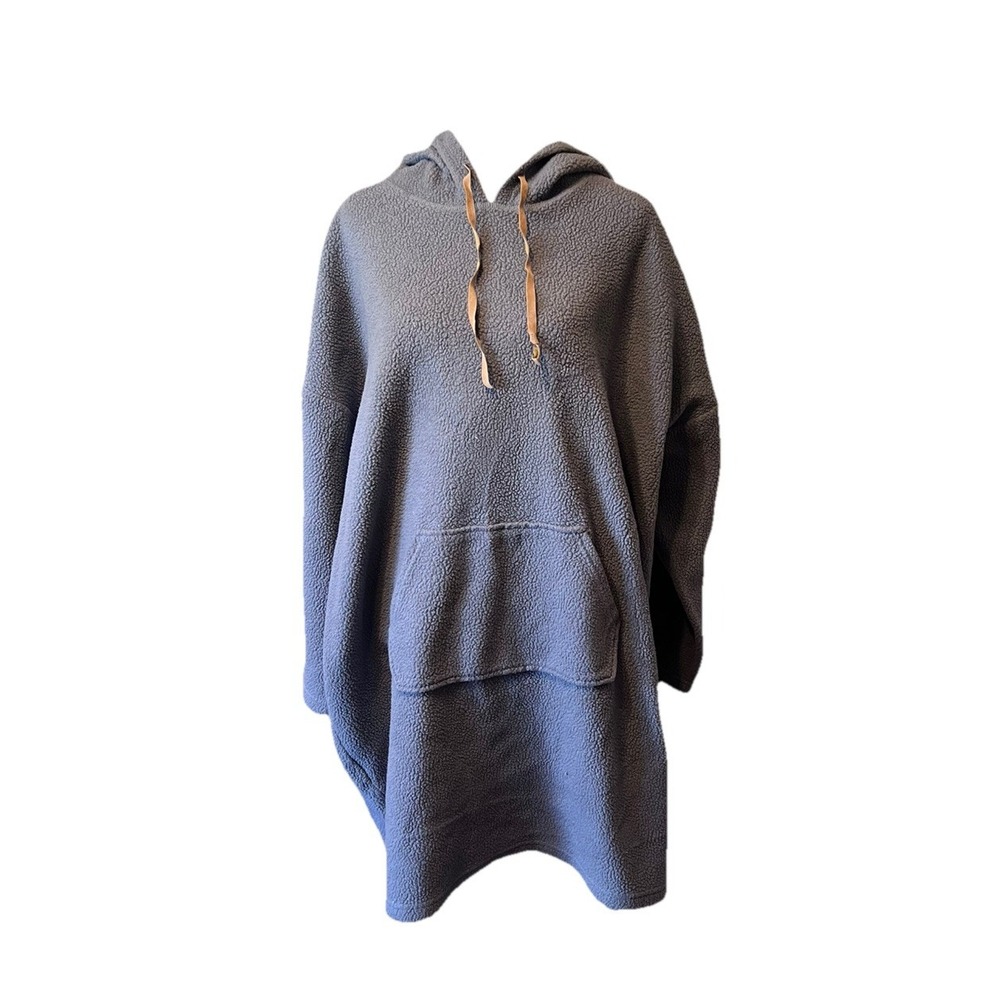 Koolaburra by UGG Blue Gray Sherpa Hooded Pullover Lounger Cozy Snow Women's XL